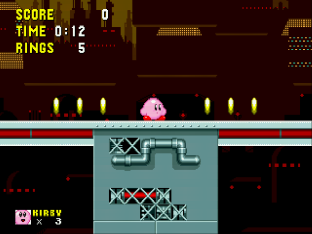 Kirby in Sonic the Hedgehog Screenthot 2